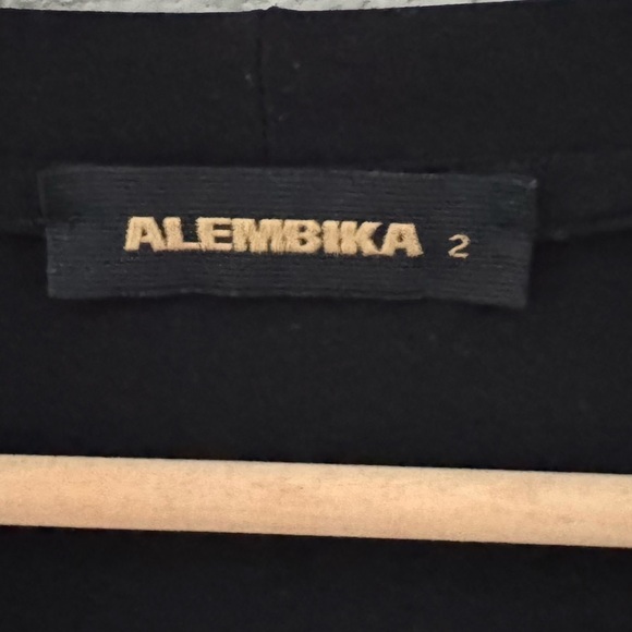 Alembika Oversized Shift Dress Womens Medium Black Mixed Media Floral - Picture 11 of 12